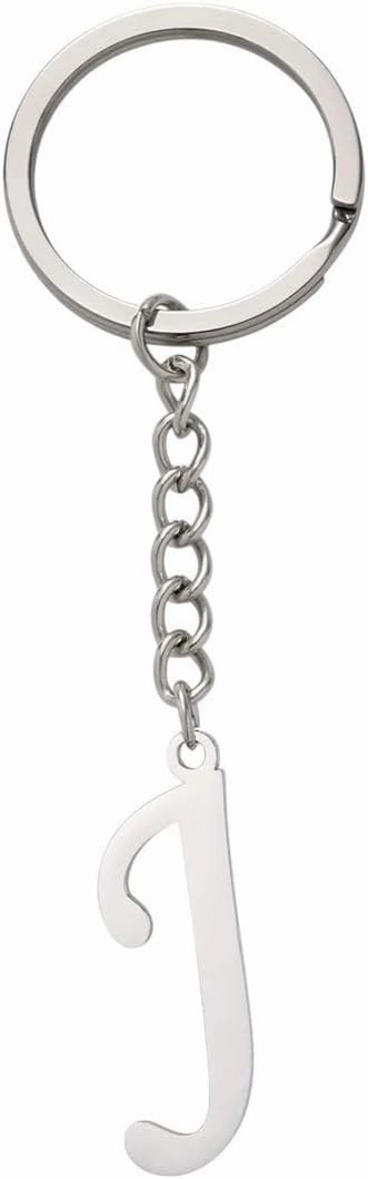 New 2026 Arrive Unisex Fashion Diy A-Z Letters Keychain Stainless Steel Metal Initial Pendant Key Chain Hers Handbag Accessories Jewelry Trendy Creative Gift For Women And Men