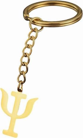 New 2026 Arrive Unisex Psi Greek Letter Alphabet Keychain Stainless Steel Psychology Key Chains For Women Men Handbag Amulet Jewelry Findings Gifts Fashion Trendy Accessories Creative Gift And