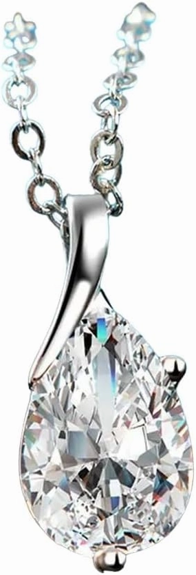 New 2026 Arrive Unisex S925 Sterling Silver Necklace Angel Tears Crystal White Pendant For Woman Charm Decoration Jewelry Luxury With You Accessories Trendy Creative For Women And Men