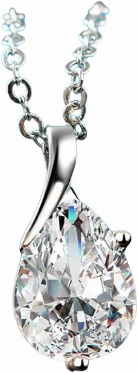 New 2026 Arrive Unisex S925 Sterling Silver Necklace Angel Tears Crystal White Pendant For Woman Charm Decoration Jewelry Luxury With You Accessories Trendy Creative For Women And Men