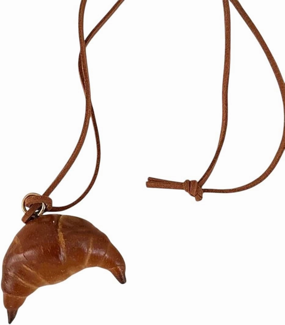 New 2026 Bagel Alkaline Bread Pendant Korean Style Car Interior Cute Sweater Chain Croissant Bag Accessory Backpack Decor Jewelry Gift Fashion Trendy Accessories Creative