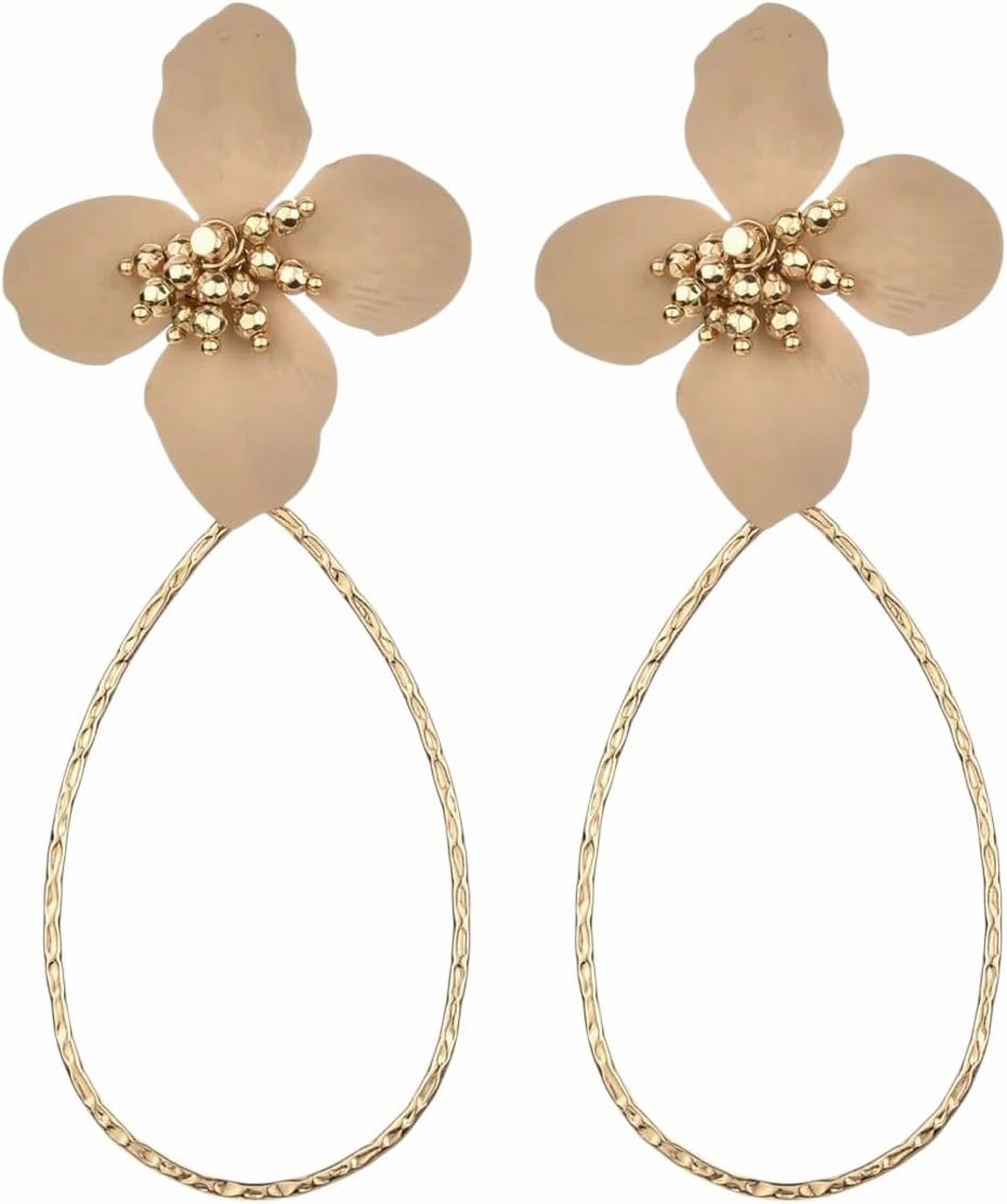 New 2026 Exaggerated Big Flower Earrings For Women Fashion Wedding Party Jewelry 2025 Trend Elegant Gift Trendy Accessories Creative