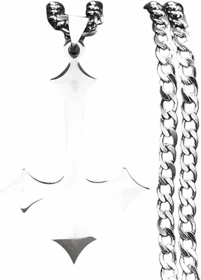 New 2026 Goth Upside Down Cross Stainless Steel Pendant Necklace For Men Black Color Inverted Kering Handbag Accessorie Jewelry Fashion Accessories Creative Gift