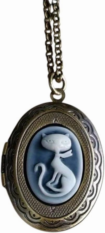 New 2026 New Retro Women's White Sexy Cat Pattern Little Small Pocket Watch Necklace Pendant Watch Birthday Gift for Lady Hers Jewelry Fashion Accessories Creative Gift