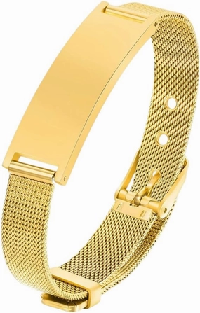 New 2026 Personalized Id Bracelet For Women Men, Adjustable Chain Link Milanese Watch Strap Stainless Steel Gold Plated Jewelry Fashion Accessories Creative Gift