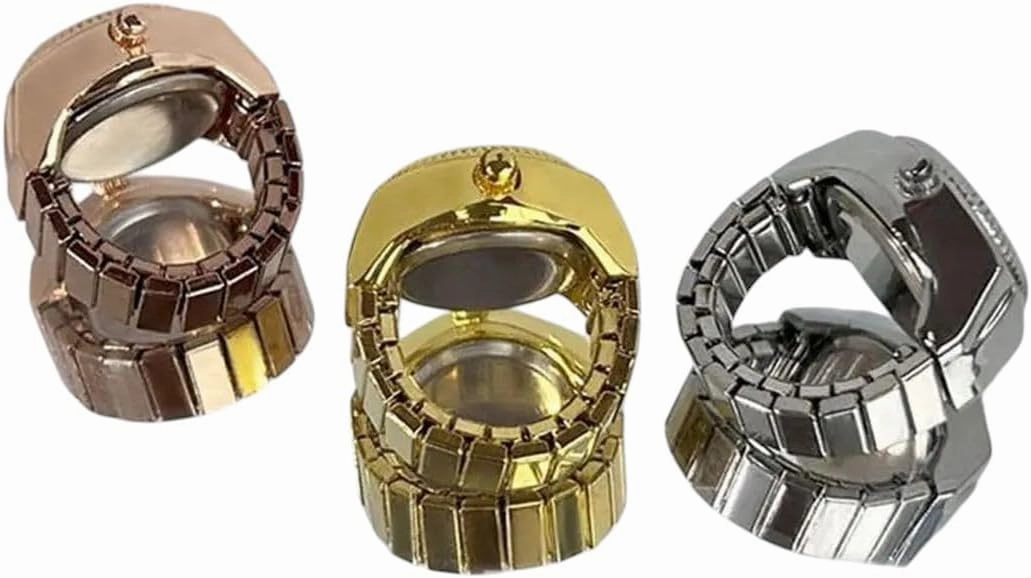 New 2026 Quartz Digital Couple Watch Ring Fashion Alloy Retro Elastic Rings Jewelry Gift Women Decoration Luxury with for You Accessories Trendy Creative Best