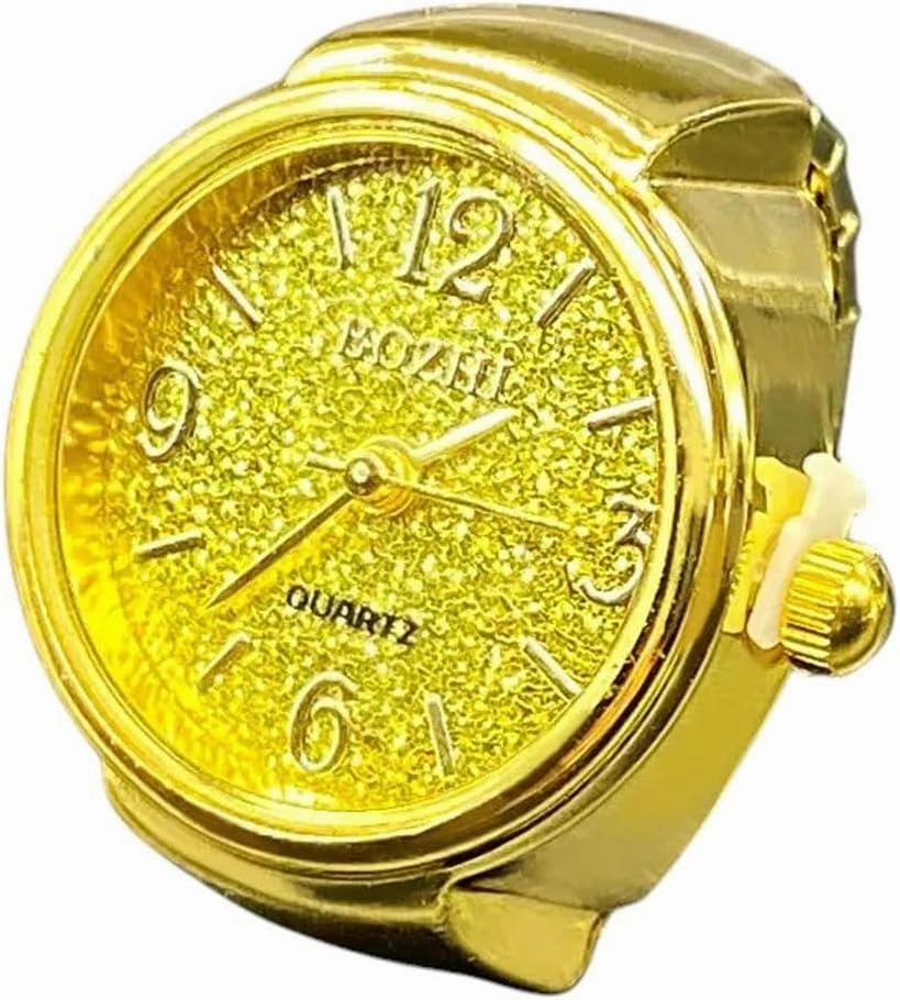 New 2026 Unisex Jewelry Findings Green Digital Quartz Finger Watch Rings For Women Men Couple Punk Elastic Band Mini Ring Teens Clock Anillos Fashion Trendy Accessories Creative Gift And