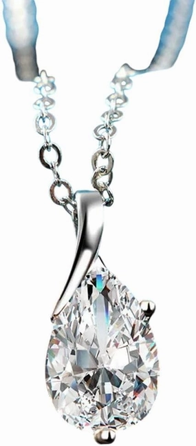 New 2026 Unisex S925 Sterling Silver Necklace Angel Tears Crystal White Pendant For Woman Charm Decoration Jewelry Luxury With You Accessories Trendy Creative For Women And Men