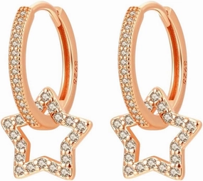 New 2026 Unisex Sparkling 925 Sterling Silver Rose Gold&Simple Star Pendant K Earrings Women's Watching Jewelry Accessories With For You Trendy Creative Gift Women And Men