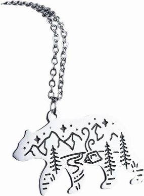 New 2026 Unisex Stainless Steel Cute Necklace Mountain Forest Star Cabin Nature Animal Pendant Decoration Jewelry Luxury With For You Accessories Trendy Creative Women And Men