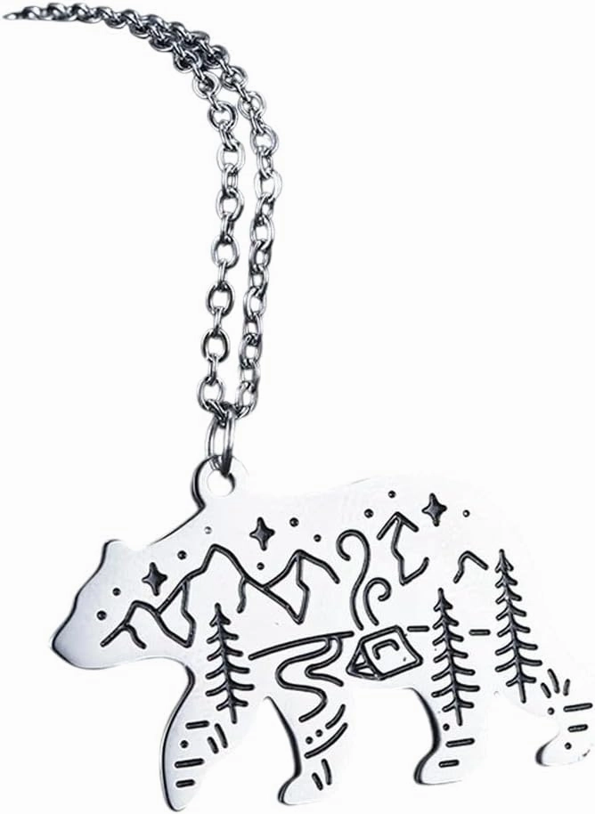 New 2026 Unisex Stainless Steel Cute Necklace Mountain Forest Star Cabin Nature Animal Pendant Decoration Jewelry Luxury With For You Accessories Trendy Creative Women And Men