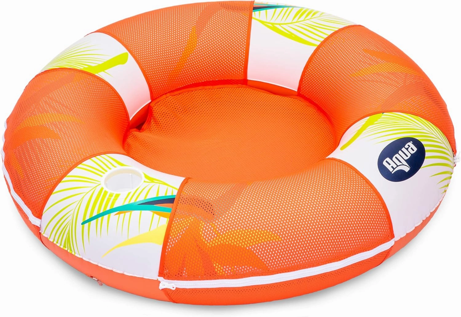 New Aqua 36” Birds of Paradise Pool Hammock Float Tube with Mesh Center and Cup Holder – Floating Tube for Adults & Kids