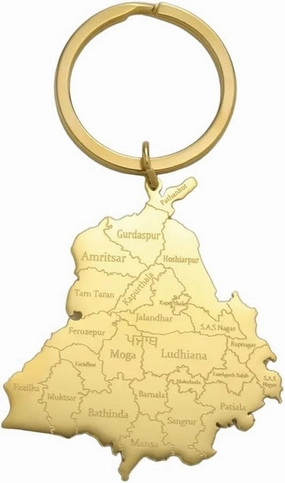 New For Arrival Punjab State India Map Pendant Keychain Stainless Steel Geography Country Car Bag Keyrings Trendy Geometric Jewelry Gift With For You Accessories Creative Gift