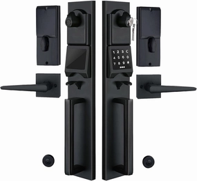 NEWBANG Smart Front Door Handleset with Keypad for Double Doors - Electronic Lockset with Dummy Set