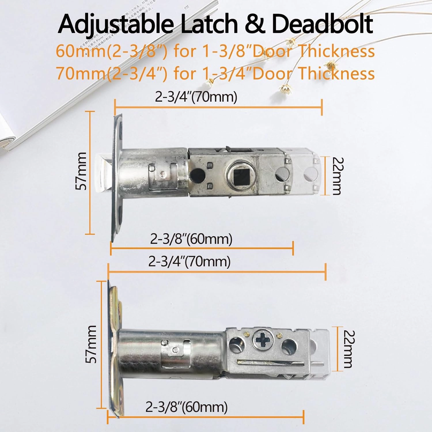 NEWBANG Smart Front Door Handleset with Keypad for Double Doors - Electronic Lockset with Dummy Set