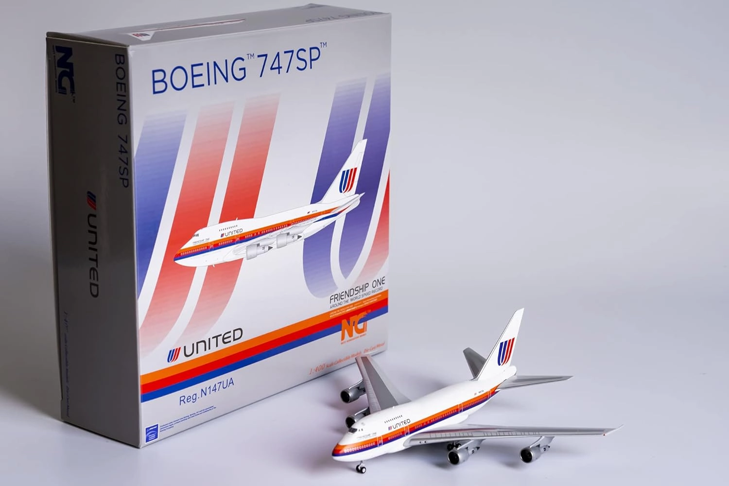 NGM07015 1:400 NG Model United Airlines B747SP Reg #N147UA (pre-Painted/pre-Built)