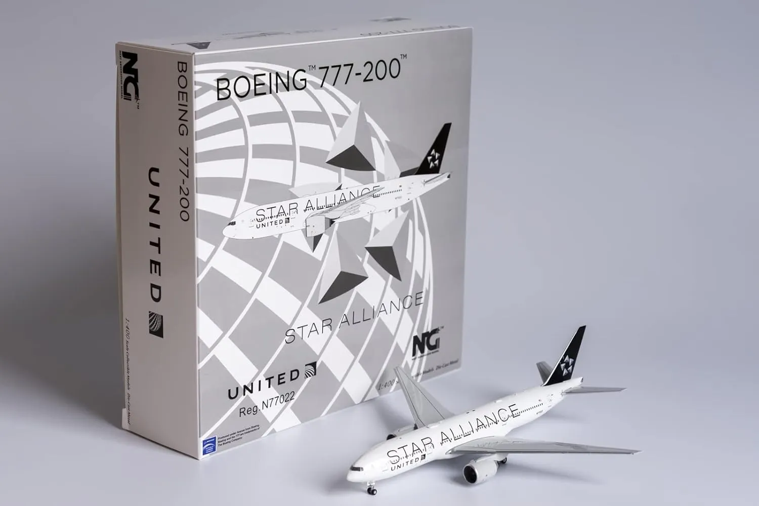 NGM72001 1:400 NG Model United Airlines B777-200ER Reg #N77022 Star Alliance (pre-Painted/pre-Built)