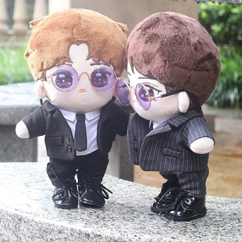 niannyyhouse 20cm Plush Doll Clothes Pink Suit Coat Tie White Shirt Pants 8in Soft Stuffed Plush Toys Accessories Dress up (Pink, 20cm)