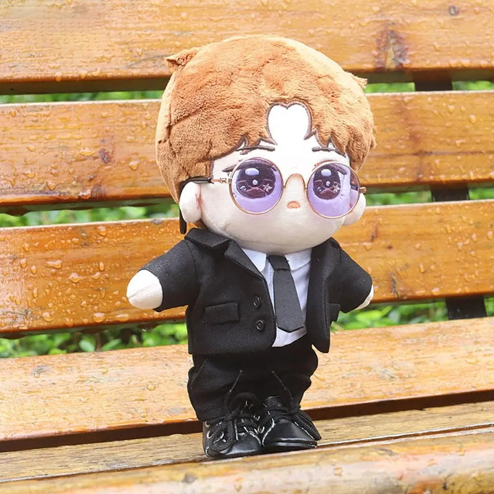 niannyyhouse 20cm Plush Doll Clothes Pink Suit Coat Tie White Shirt Pants 8in Soft Stuffed Plush Toys Accessories Dress up (Pink, 20cm)