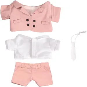 niannyyhouse 20cm Plush Doll Clothes Pink Suit Coat Tie White Shirt Pants 8in Soft Stuffed Plush Toys Accessories Dress up (Pink, 20cm)