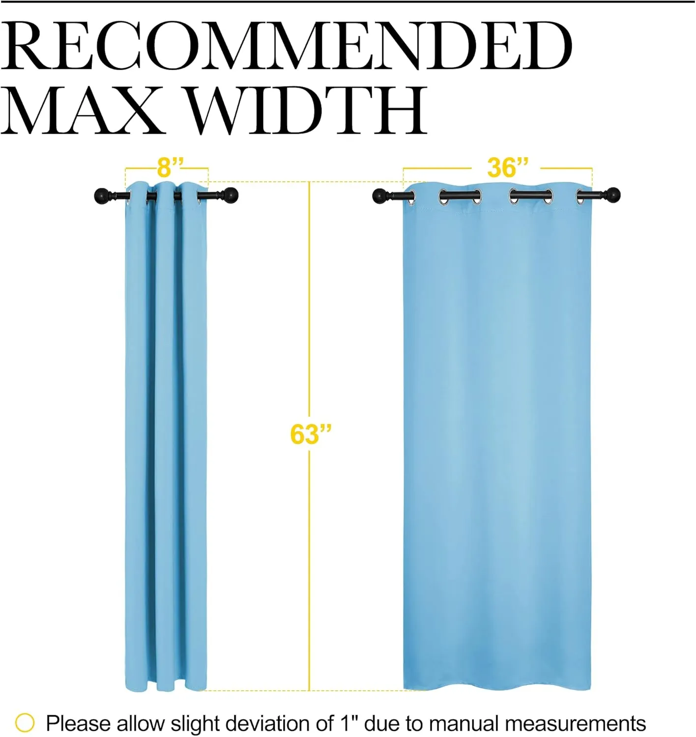 NICETOWN Light Blue Curtains for Nursery, Thermal Insulated Grommet Room Darkning Curtain Panels for Bedroom/Living Room, Privacy Drapes for Classroom(1 Pair, W42 x L63 inches, Blue)