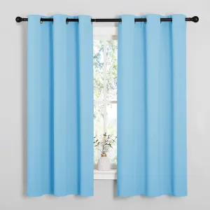 NICETOWN Light Blue Curtains for Nursery, Thermal Insulated Grommet Room Darkning Curtain Panels for Bedroom/Living Room, Privacy Drapes for Classroom(1 Pair, W42 x L63 inches, Blue)