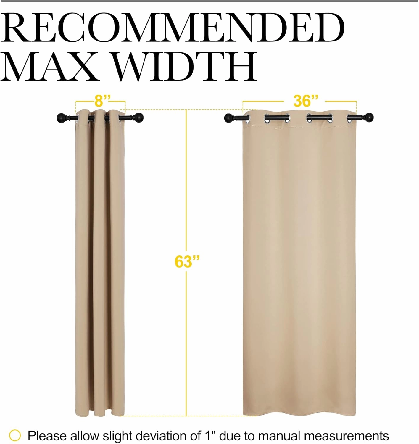 NICETOWN Thermal Insulated Grommet Room Darkening Curtains/Draperies/Panels for Bedroom (2 Panels, W42 x L63 inches, Biscotti Beige)