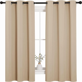 NICETOWN Thermal Insulated Grommet Room Darkening Curtains/Draperies/Panels for Bedroom (2 Panels, W42 x L63 inches, Biscotti Beige)