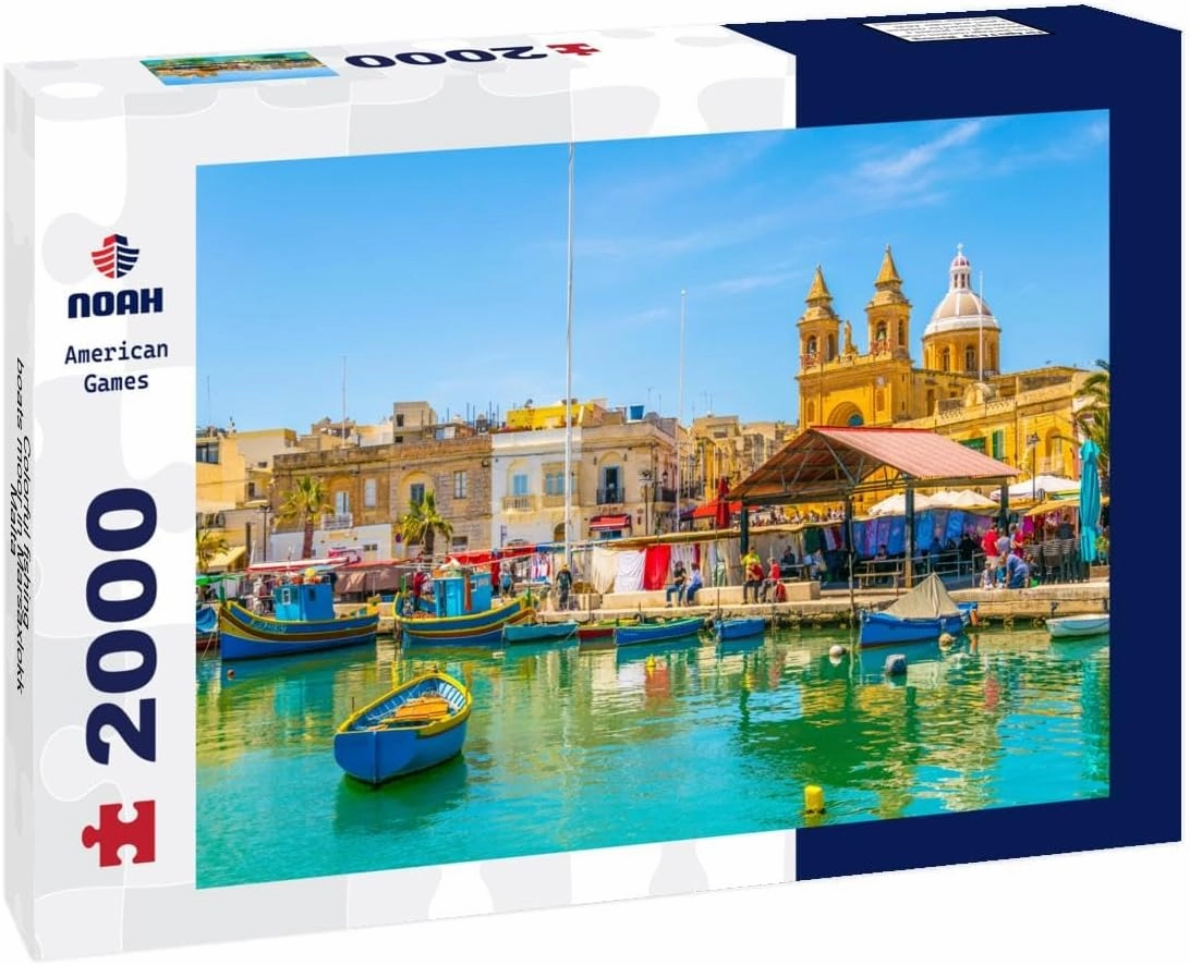 Noah Jigsaw Puzzle Colorful Fishing Boats moor in Marsaxlokk, Malta 2000 Pieces