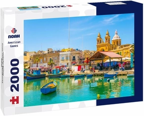 Noah Jigsaw Puzzle Colorful Fishing Boats moor in Marsaxlokk, Malta 2000 Pieces