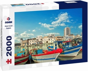 Noah Jigsaw Puzzle Panoramic View of The Forest with Colorful Fishing Boats in The Old Port of Bizerte. Tunisia, North Africa 2000 Pieces