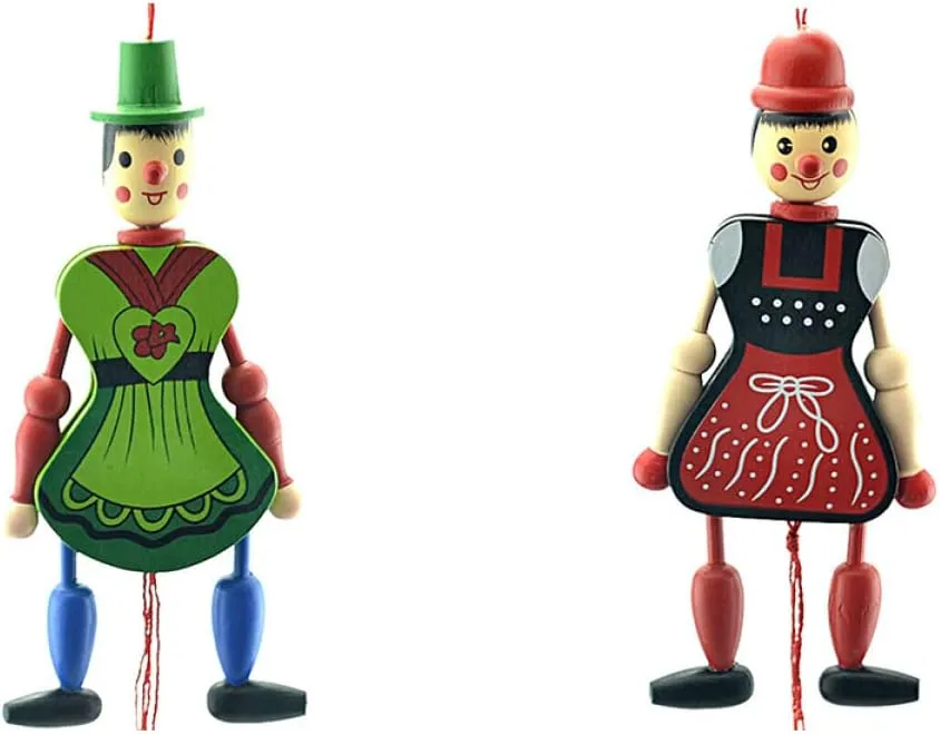 NOLITOY Hand Decor 8 pcs Toy Random Kids Clown Birthday Toys Margaretha Toddlers Christmas Ornament Wood for Marionette Style Tree Hand Party Doll Xmas Hanging Halloween Child Nativity Decor