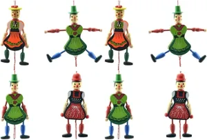 NOLITOY Hand Decor 8 pcs Toy Random Kids Clown Birthday Toys Margaretha Toddlers Christmas Ornament Wood for Marionette Style Tree Hand Party Doll Xmas Hanging Halloween Child Nativity Decor