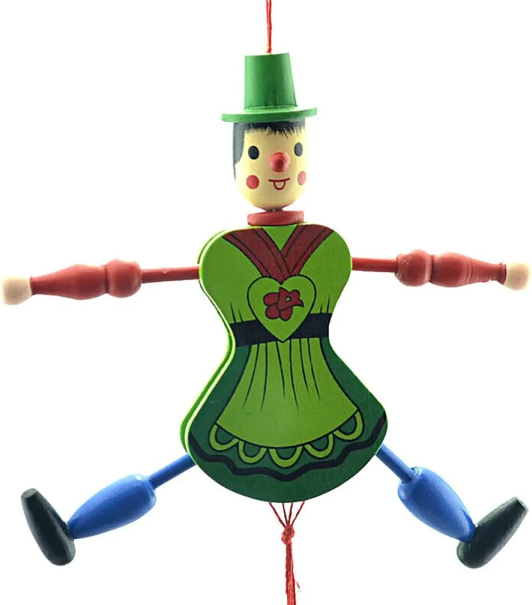 NOLITOY Hand Decor 8 pcs Toy Random Kids Clown Birthday Toys Margaretha Toddlers Christmas Ornament Wood for Marionette Style Tree Hand Party Doll Xmas Hanging Halloween Child Nativity Decor
