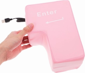 NOLITOY Giant USB Big Enter Key Desktop Pillow, Super Sized Big Enter Button for Desktop Nap Pillow Punch Bag(7.87X5.51 Inch)