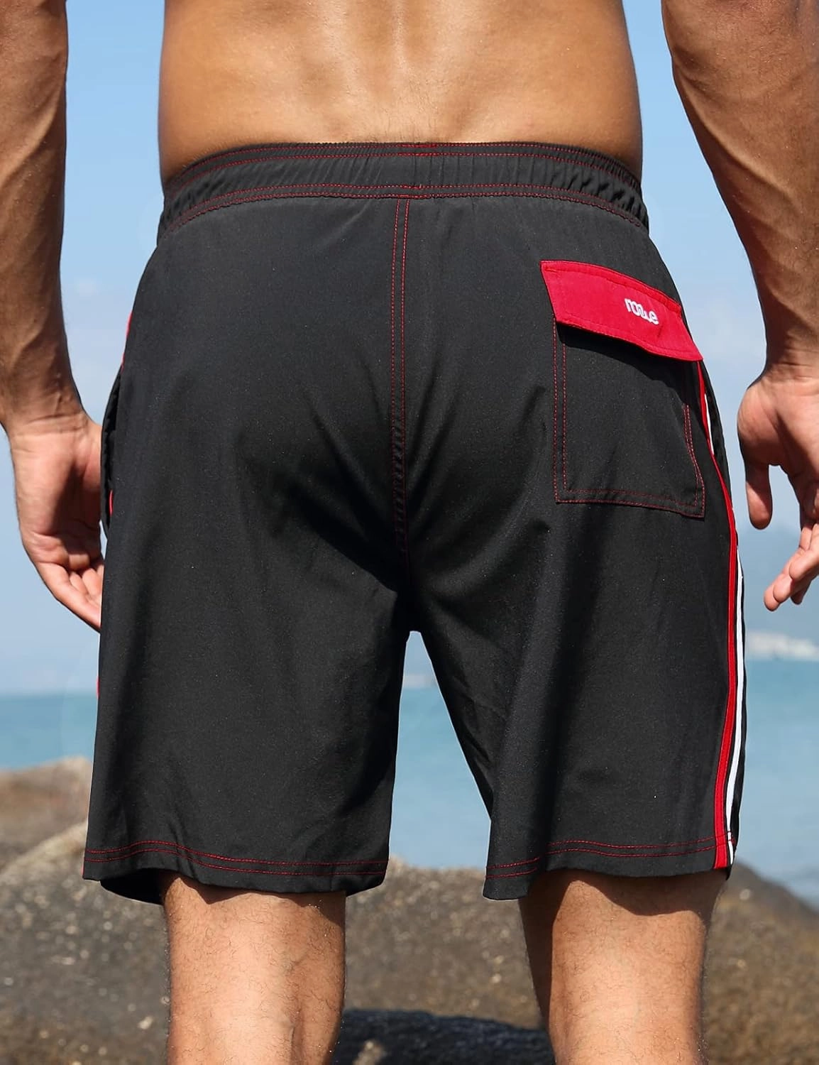 Nonwe Mens Swim Trunks with Compression Liner Quick Dry Summer Board Shorts Swimwear