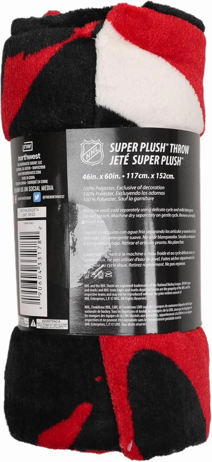 NORTHWEST NHL Unisex-Adult Micro Raschel Throw Blanket