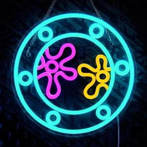 Ocean World Porthole Neon Signs,Colorful LED Neon Light for Wall Decor,USB Powered Under Sea Portable Decoration Wall Lights Decor Led Sign for Game Room Bedroom,11.6"*11.6"