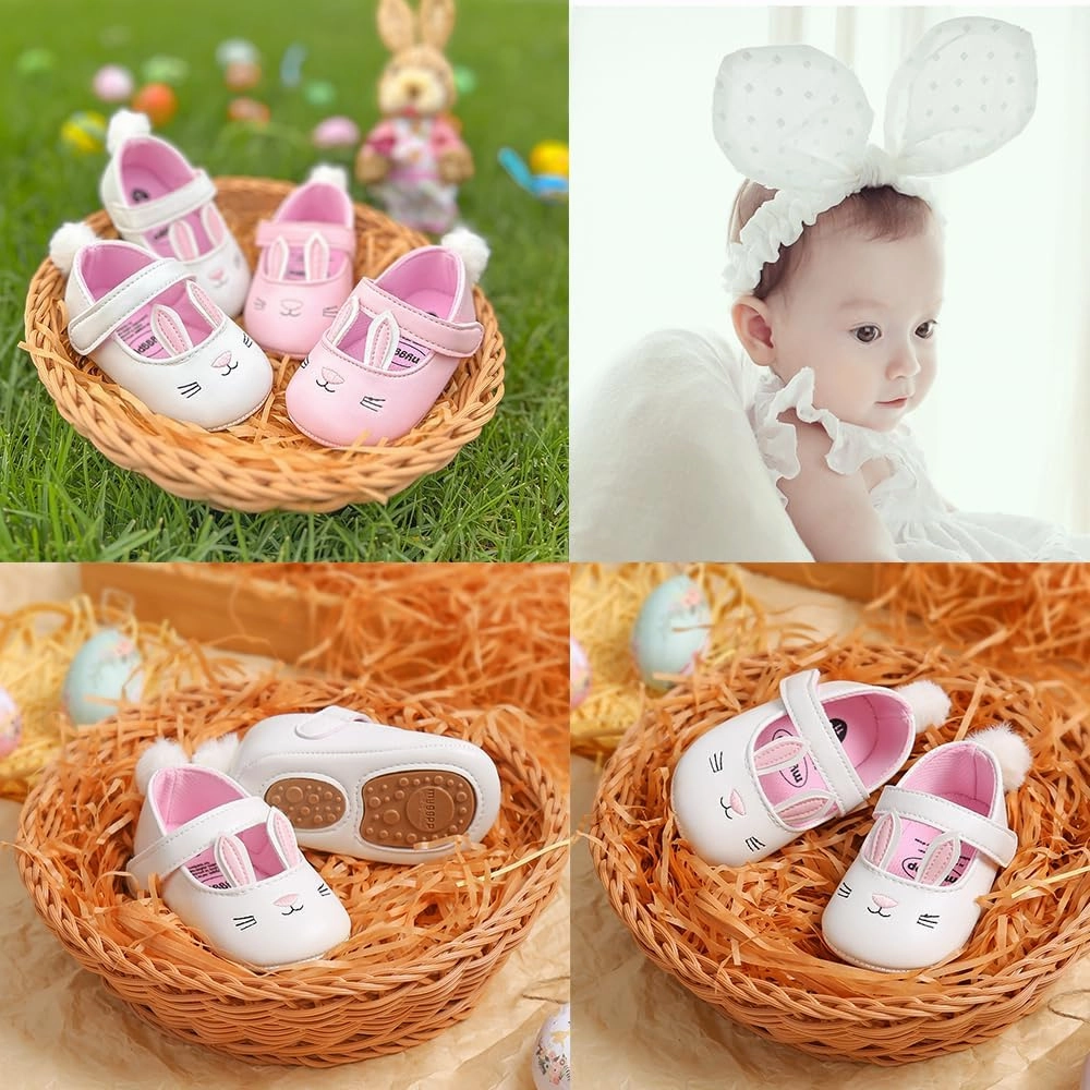 Ohwawadi Infant Baby Boys Girls Slippers Cozy Fleece Booties Soft Bottom Warm Cartoon Socks Newborn Crib Shoes