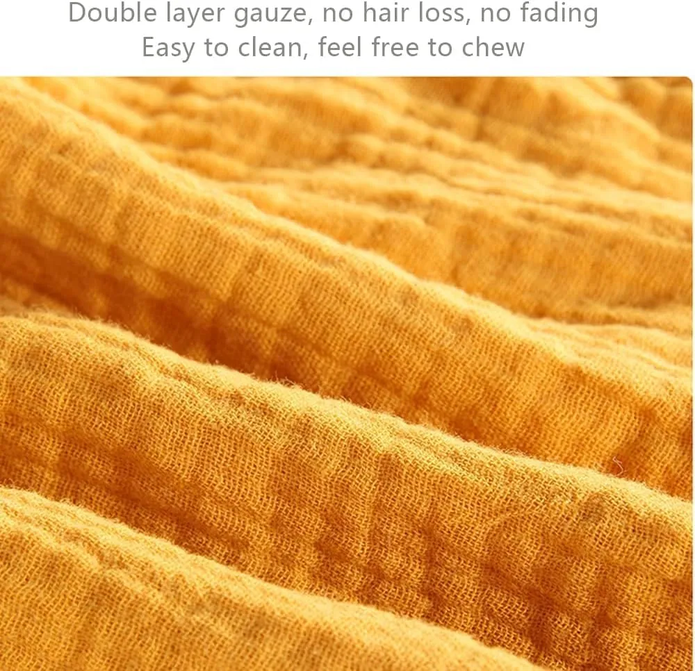 Organic Cotton Muslin Lovey Blanket, Organic Cotton Muslin Bunny Security Blanket Soft & Breathable Lovie Baby Gifts for Boys and Girls