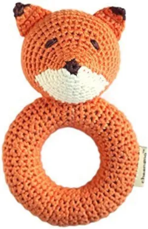 Organic Crocheted Fox Ring Rattle