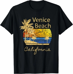 Original Venice Beach CA Sunset Distressed Novelty Art T-Shirt