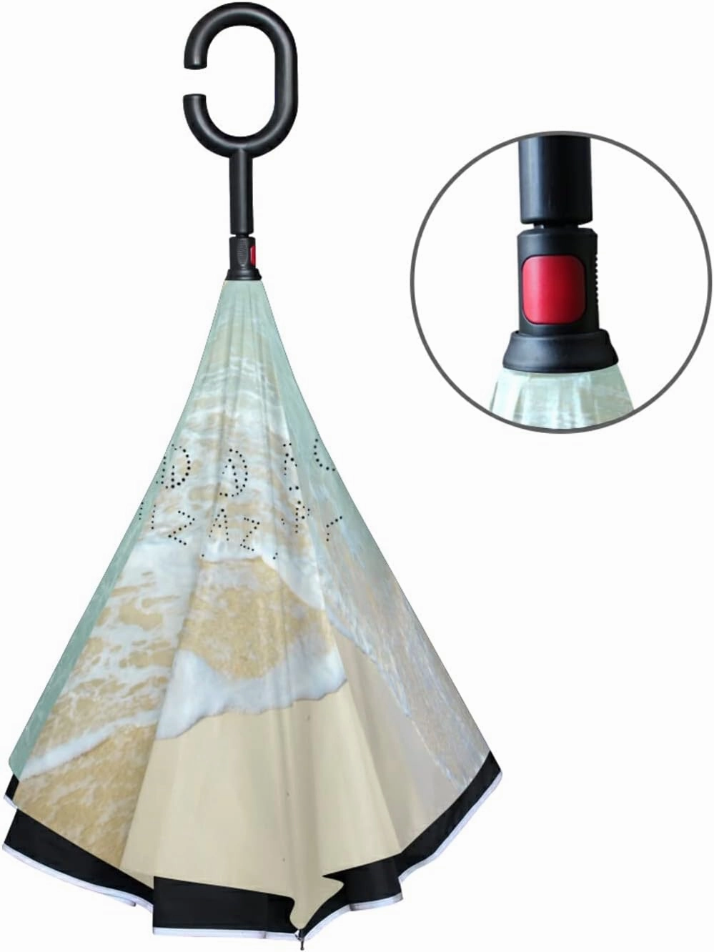 Oyihfvs Double Layer Inverted Umbrella, With C-Shaped Handle Windproof UV Proof Durable Parasol, For Men Women Outdoor Folding Rain Sun