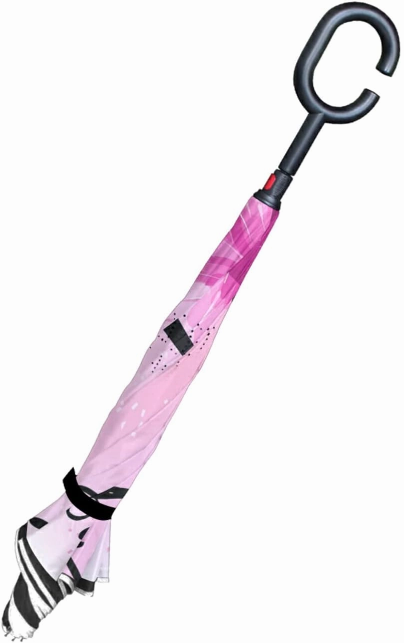 Oyihfvs Double Layer Inverted Umbrella, With C-Shaped Handle Windproof UV Proof Durable Parasol, For Men Women Outdoor Folding Rain Sun
