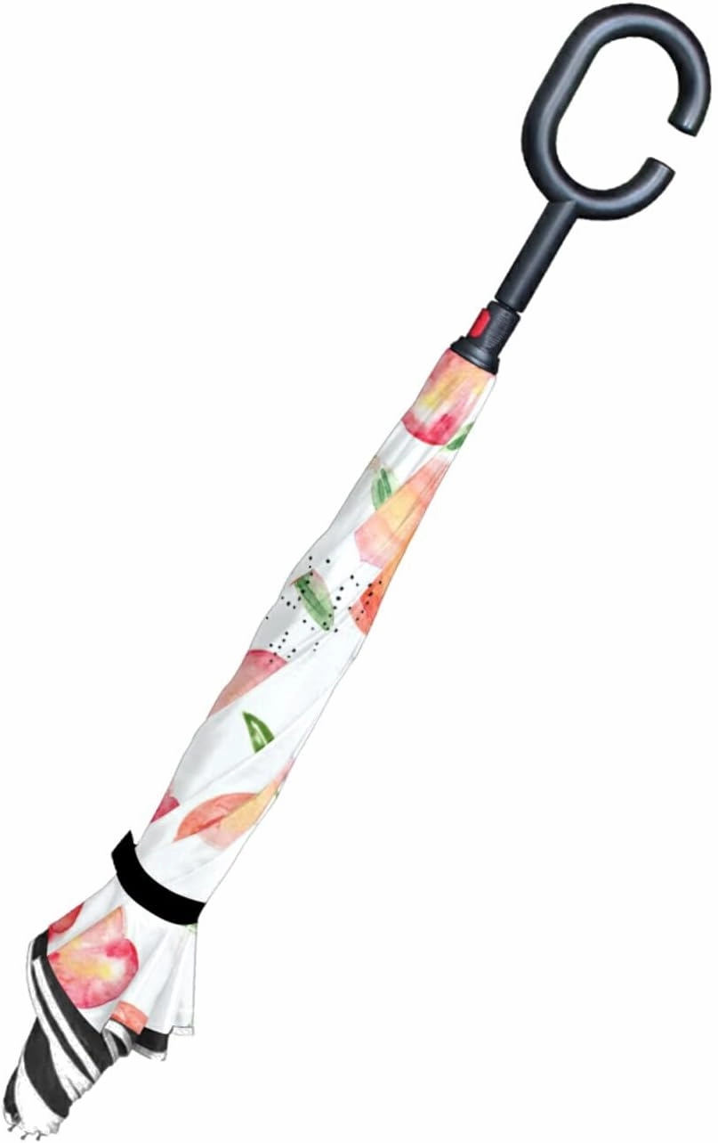 Oyihfvs Double Layer Inverted Umbrella, With C-Shaped Handle Windproof UV Proof Durable Parasol, For Men Women Outdoor Folding Rain Sun