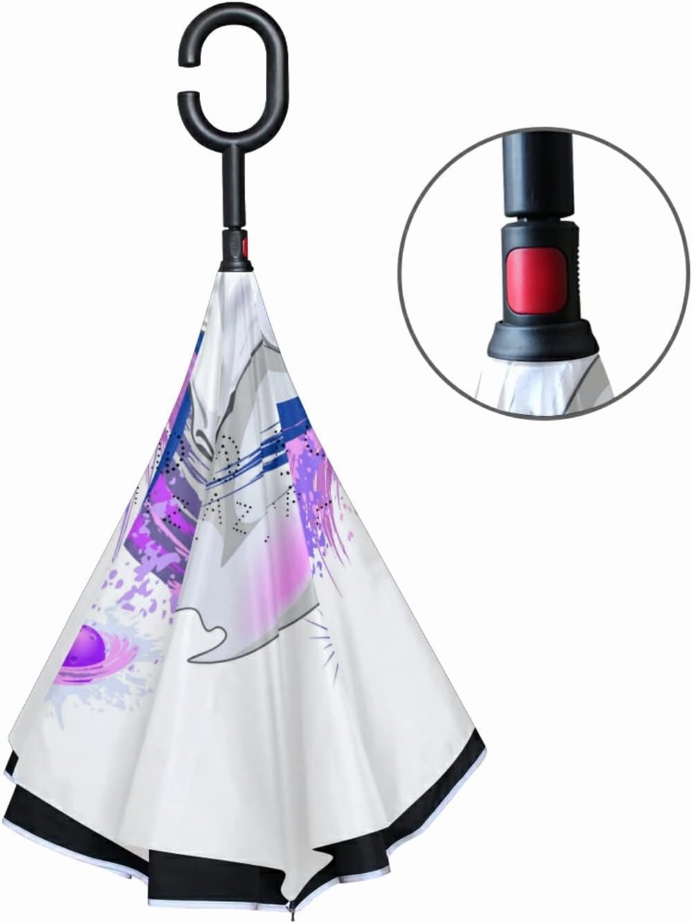 Oyihfvs Double Layer Inverted Umbrella, With C-Shaped Handle Windproof UV Proof Durable Parasol, For Men Women Outdoor Folding Rain Sun