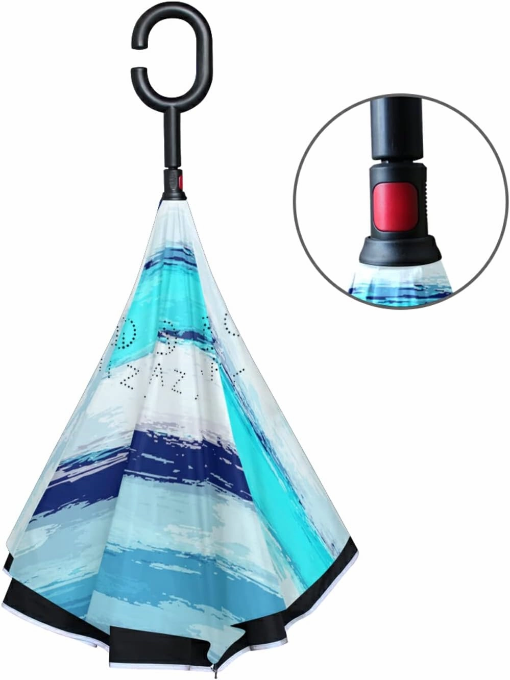 Oyihfvs Double Layer Inverted Umbrella, With C-Shaped Handle Windproof UV Proof Durable Parasol, For Men Women Outdoor Folding Rain Sun