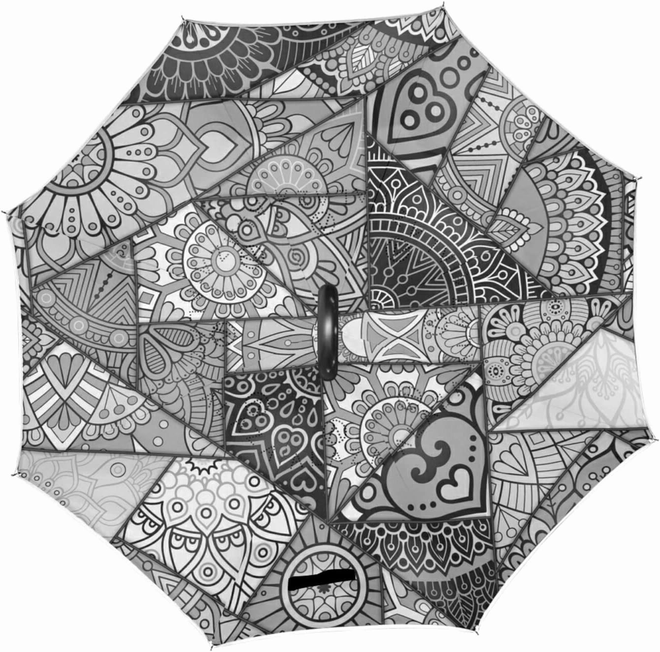Oyihfvs Double Layer Inverted Umbrella, With C-Shaped Handle Windproof UV Proof Durable Parasol, For Men Women Outdoor Folding Rain Sun