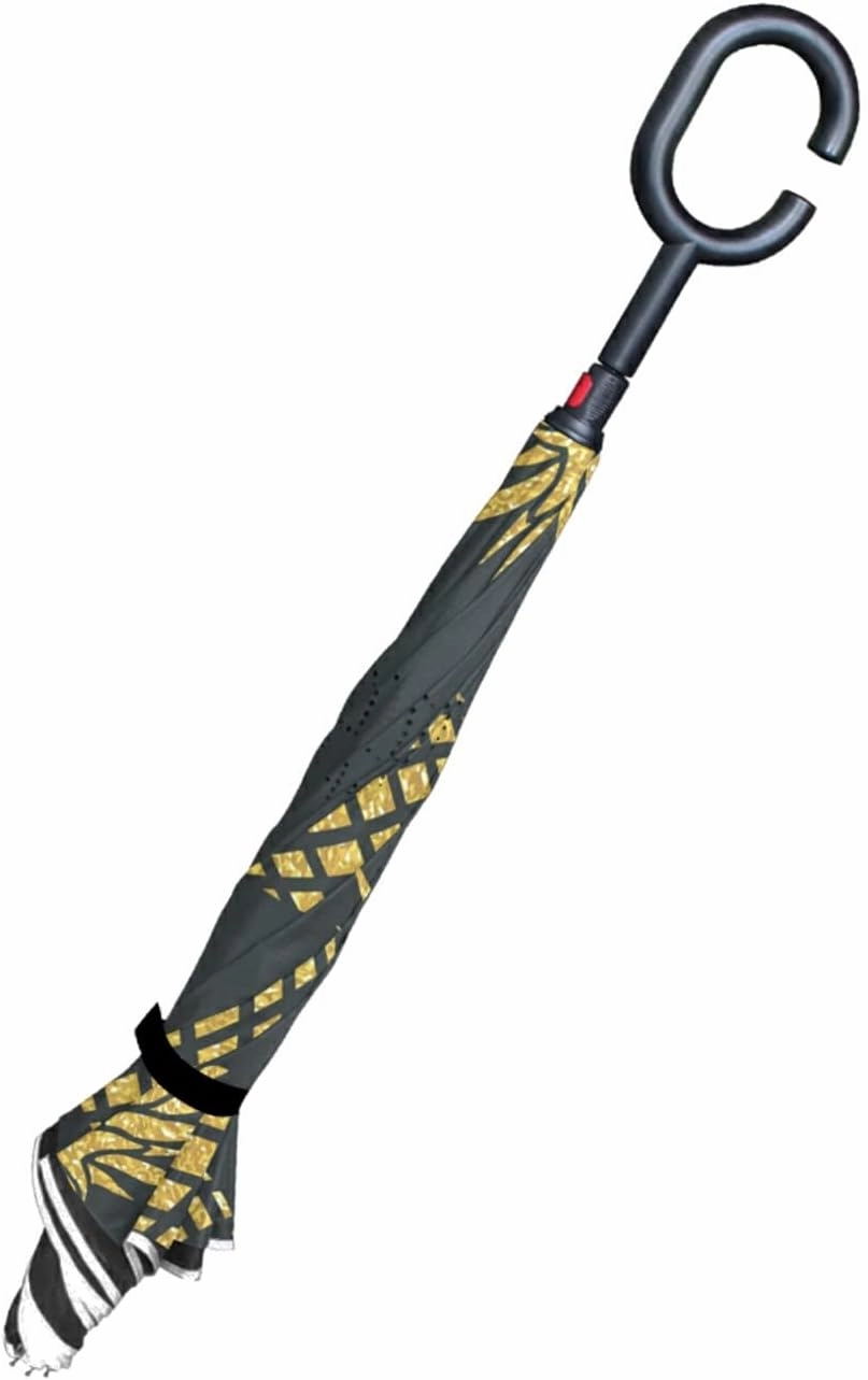 Oyihfvs Double Layer Inverted Umbrella, With C-Shaped Handle Windproof UV Proof Durable Parasol, For Men Women Outdoor Folding Rain Sun