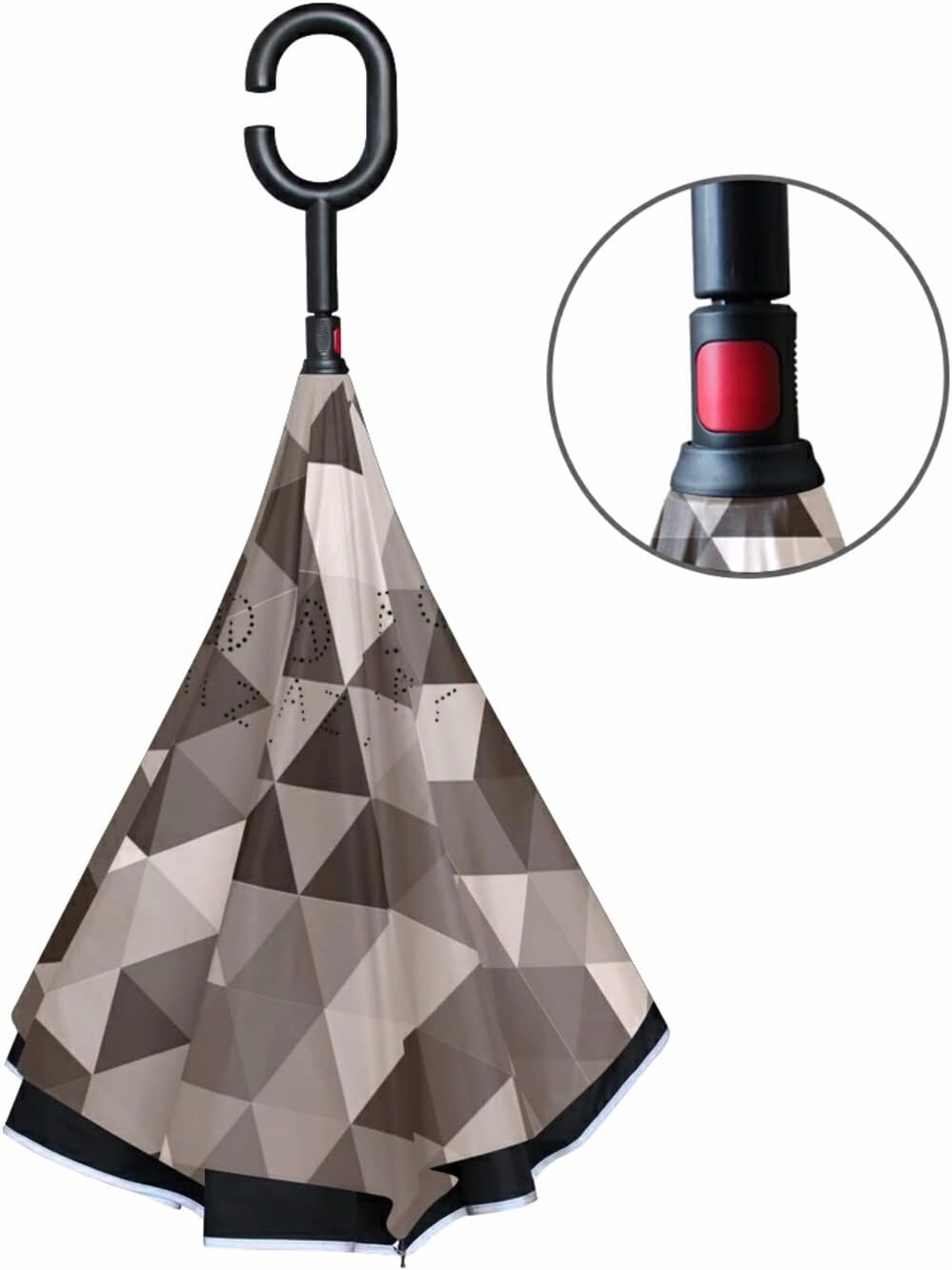 Oyihfvs Double Layer Inverted Umbrella, With C-Shaped Handle Windproof UV Proof Durable Parasol, For Men Women Outdoor Folding Rain Sun